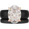 Oval Cut CZ Silicone Ring Set for Women, Stackable 2-Ring Set, 11×8 mm Oval Cut CZ | Patented Design - GlowStone Collection