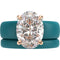 Oval Cut CZ Silicone Ring Set for Women, Stackable 2-Ring Set, 11×8 mm Oval Cut CZ | Patented Design - GlowStone Collection