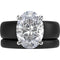 Oval Cut CZ Silicone Ring Set for Women, Stackable 2-Ring Set, 11×8 mm Oval Cut CZ | Patented Design - GlowStone Collection