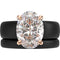 Oval Cut CZ Silicone Ring Set for Women, Stackable 2-Ring Set, 11×8 mm Oval Cut CZ | Patented Design - GlowStone Collection