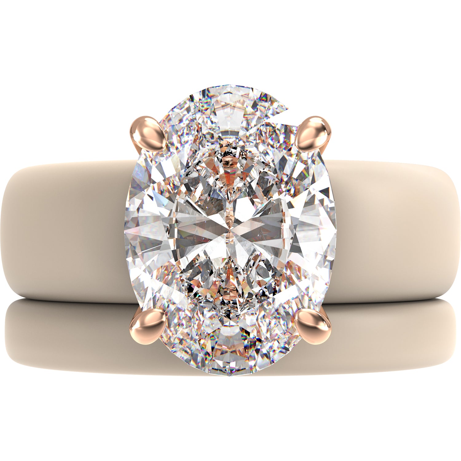 Oval Cut CZ Silicone Ring Set for Women, Stackable 2-Ring Set, 11×8 mm Oval Cut CZ | Patented Design - GlowStone Collection