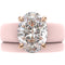 Oval Cut CZ Silicone Ring Set for Women, Stackable 2-Ring Set, 11×8 mm Oval Cut CZ | Patented Design - GlowStone Collection