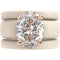 Oval Cut CZ Silicone Ring Set for Women, 2 Thin Stackable Rings – 11×8 mm Oval Cut CZ | Patented Design - GlowStone Collection