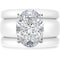 Oval Cut CZ Silicone Ring Set for Women, 2 Thin Stackable Rings – 11×8 mm Oval Cut CZ | Patented Design - GlowStone Collection