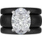 Oval Cut CZ Silicone Ring Set for Women, 2 Thin Stackable Rings – 11×8 mm Oval Cut CZ | Patented Design - GlowStone Collection