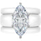 Marquise Cut CZ Silicone Ring Set for Women, 2 Thin Stackable Rings - 14×7 mm Marquise Cut CZ | Patent-Pending Design - GlowStone Collection
