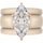 Marquise Cut CZ Silicone Ring Set for Women, 2 Thin Stackable Rings - 14×7 mm Marquise Cut CZ | Patent-Pending Design - GlowStone Collection