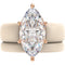 Marquise Cut Silicone Ring Set for Women, Stackable 2-Ring Set, 14×7 mm Marquise Cut CZ | Patent-Pending Design - GlowStone Collection