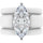 Marquise Cut CZ Silicone Ring Set for Women, 2 Thin Stackable Rings - 14×7 mm Marquise Cut CZ | Patent-Pending Design - GlowStone Collection