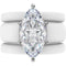 Marquise Cut CZ Silicone Ring Set for Women, 2 Thin Stackable Rings - 14×7 mm Marquise Cut CZ | Patent-Pending Design - GlowStone Collection