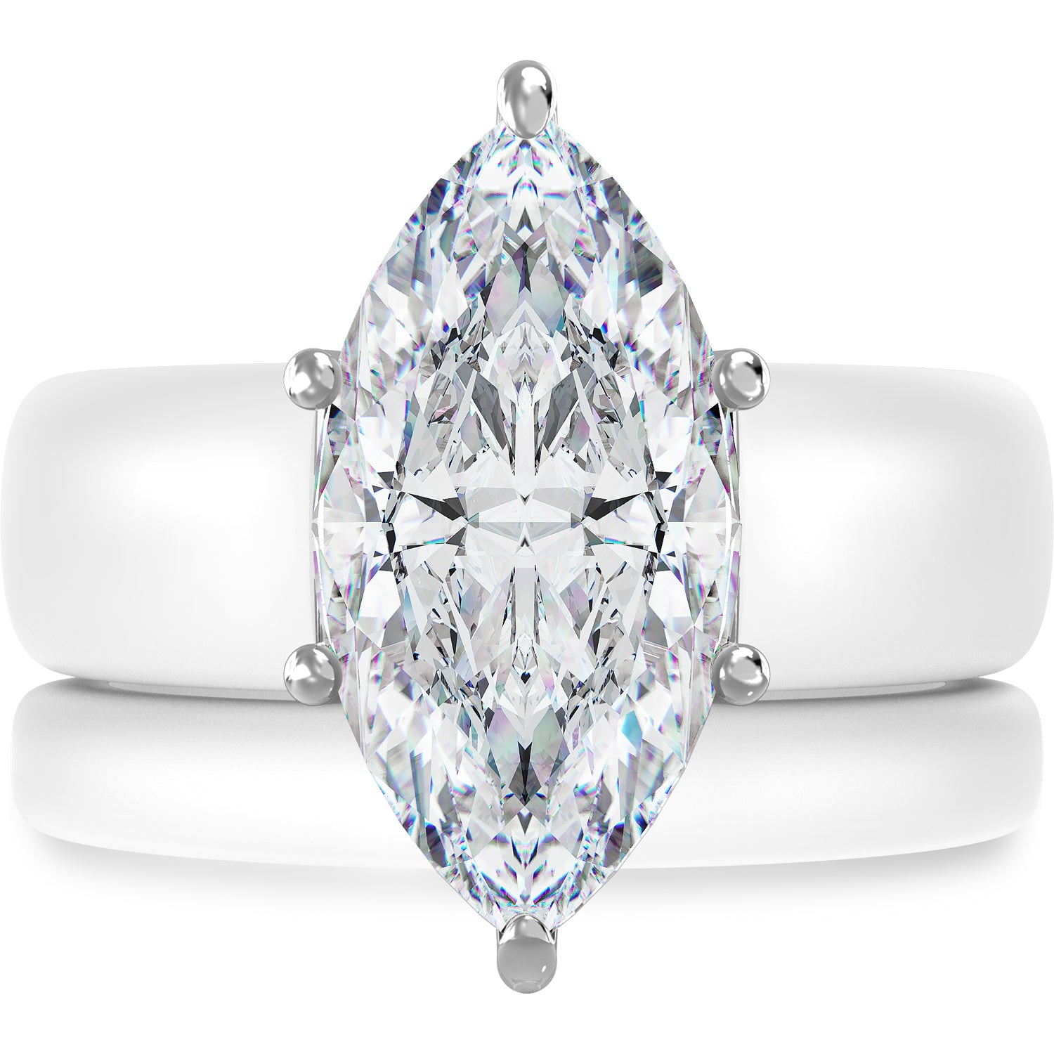 Marquise Cut Silicone Ring Set for Women, Stackable 2-Ring Set, 14×7 mm Marquise Cut CZ | Patent-Pending Design - GlowStone Collection