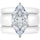 Marquise Cut CZ Silicone Ring Set for Women, 2 Thin Stackable Rings - 14×7 mm Marquise Cut CZ | Patent-Pending Design - GlowStone Collection
