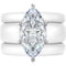 Marquise Cut CZ Silicone Ring Set for Women, 2 Thin Stackable Rings - 14×7 mm Marquise Cut CZ | Patent-Pending Design - GlowStone Collection