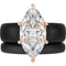 Marquise Cut Silicone Ring Set for Women, Stackable 2-Ring Set, 14×7 mm Marquise Cut CZ | Patent-Pending Design - GlowStone Collection