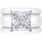 Princess Cut CZ Silicone Ring Set for Women, 2 Thin Stackable Rings – 8 ×8 mm Princess Cut CZ | Patented Design - GlowStone Collection