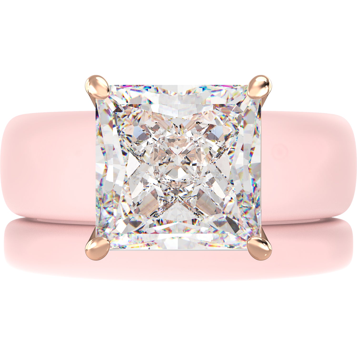 Princess Cut CZ Silicone Ring Set for Women, Stackable 2-Ring Set, 8×8 mm Princess Cut CZ | Patented Design - GlowStone Collection