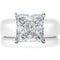 Princess Cut CZ Silicone Ring Set for Women, Stackable 2-Ring Set, 8×8 mm Princess Cut CZ | Patented Design - GlowStone Collection