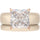 Princess Cut CZ Silicone Ring Set for Women, Stackable 2-Ring Set, 8×8 mm Princess Cut CZ | Patented Design - GlowStone Collection