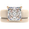 Princess Cut CZ Silicone Ring Set for Women, Stackable 2-Ring Set, 8×8 mm Princess Cut CZ | Patented Design - GlowStone Collection