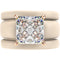 Princess Cut CZ Silicone Ring Set for Women, 2 Thin Stackable Rings – 8 ×8 mm Princess Cut CZ | Patented Design - GlowStone Collection