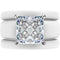 Princess Cut CZ Silicone Ring Set for Women, 2 Thin Stackable Rings – 8 ×8 mm Princess Cut CZ | Patented Design - GlowStone Collection