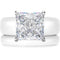 Princess Cut CZ Silicone Ring Set for Women, Stackable 2-Ring Set, 8×8 mm Princess Cut CZ | Patented Design - GlowStone Collection