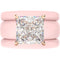 Princess Cut CZ Silicone Ring Set for Women, 2 Thin Stackable Rings – 8 ×8 mm Princess Cut CZ | Patented Design - GlowStone Collection
