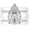 Pear Cut CZ Silicone Ring Set for Women, 2 Thin Stackable Rings, 8×12 mm Pear Cut CZ, Patent-Pending Design - GlowStone Collection