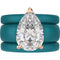 Pear Cut CZ Silicone Ring Set for Women, 2 Thin Stackable Rings, 8×12 mm Pear Cut CZ, Patent-Pending Design - GlowStone Collection
