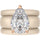 Pear Cut CZ Silicone Ring Set for Women, 2 Thin Stackable Rings, 8×12 mm Pear Cut CZ, Patent-Pending Design - GlowStone Collection