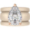Pear Cut CZ Silicone Ring Set for Women, 2 Thin Stackable Rings, 8×12 mm Pear Cut CZ, Patent-Pending Design - GlowStone Collection