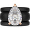 Pear Cut CZ Silicone Ring Set for Women, 2 Thin Stackable Rings, 8×12 mm Pear Cut CZ, Patent-Pending Design - GlowStone Collection