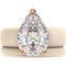 Pear Cut CZ Silicone Ring Set for Women, Stackable 2-Ring Set, 8×12 mm Pear Cut CZ, Patent-Pending Design - GlowStone Collection