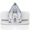 Pear Cut CZ Silicone Ring Set for Women, Stackable 2-Ring Set, 8×12 mm Pear Cut CZ, Patent-Pending Design - GlowStone Collection
