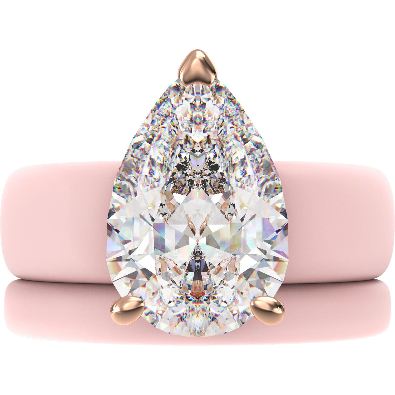Pear Cut CZ Silicone Ring Set for Women, Stackable 2-Ring Set, 8×12 mm Pear Cut CZ, Patent-Pending Design - GlowStone Collection