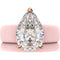 Pear Cut CZ Silicone Ring Set for Women, Stackable 2-Ring Set, 8×12 mm Pear Cut CZ, Patent-Pending Design - GlowStone Collection