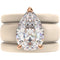 Pear Cut CZ Silicone Ring Set for Women, 2 Thin Stackable Rings, 8×12 mm Pear Cut CZ, Patent-Pending Design - GlowStone Collection