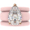 Pear Cut CZ Silicone Ring Set for Women, 2 Thin Stackable Rings, 8×12 mm Pear Cut CZ, Patent-Pending Design - GlowStone Collection