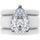 Pear Cut CZ Silicone Ring Set for Women, 2 Thin Stackable Rings, 8×12 mm Pear Cut CZ, Patent-Pending Design - GlowStone Collection
