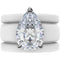 Pear Cut CZ Silicone Ring Set for Women, 2 Thin Stackable Rings, 8×12 mm Pear Cut CZ, Patent-Pending Design - GlowStone Collection