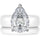 Pear Cut CZ Silicone Ring Set for Women, Stackable 2-Ring Set, 8×12 mm Pear Cut CZ, Patent-Pending Design - GlowStone Collection