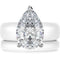 Pear Cut CZ Silicone Ring Set for Women, Stackable 2-Ring Set, 8×12 mm Pear Cut CZ, Patent-Pending Design - GlowStone Collection