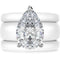 Pear Cut CZ Silicone Ring Set for Women, 2 Thin Stackable Rings, 8×12 mm Pear Cut CZ, Patent-Pending Design - GlowStone Collection