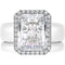 Rinfit Halo Silicone Ring Set for Women, Stackable 2-Ring Set, 10x8 mm CZ Stone + Thin Band - Patented Design