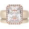 Rinfit Halo Silicone Ring Set for Women, Stackable 2-Ring Set, 10x8 mm CZ Stone + Thin Band - Patented Design