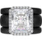 Rinfit Halo Silicone Ring Set for Women, Stackable 3 Ring Set, 10×8 mm CZ Stone + 2 Thin Rings | Patented Design
