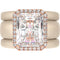 Rinfit Halo Silicone Ring Set for Women, Stackable 3 Ring Set, 10×8 mm CZ Stone + 2 Thin Rings | Patented Design