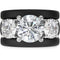 Rinfit Silicone Rings Set for Women, Stackable 3-Ring Set, Three Round CZ Stones + 2 Thin Bands - Patented Design