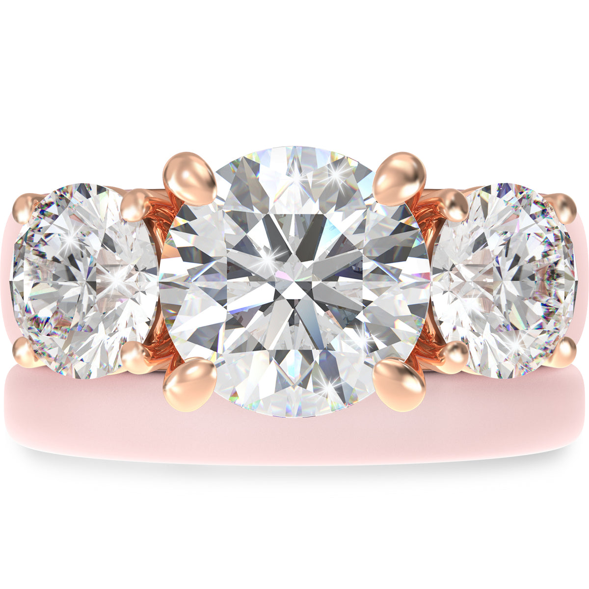 Rinfit Silicone Rings Set for Women, Stackable 2-Ring Set, Three Round CZ Stones + Thin Band - Patented Design