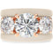 Rinfit Silicone Rings Set for Women, Stackable 3-Ring Set, Three Round CZ Stones + 2 Thin Bands - Patented Design